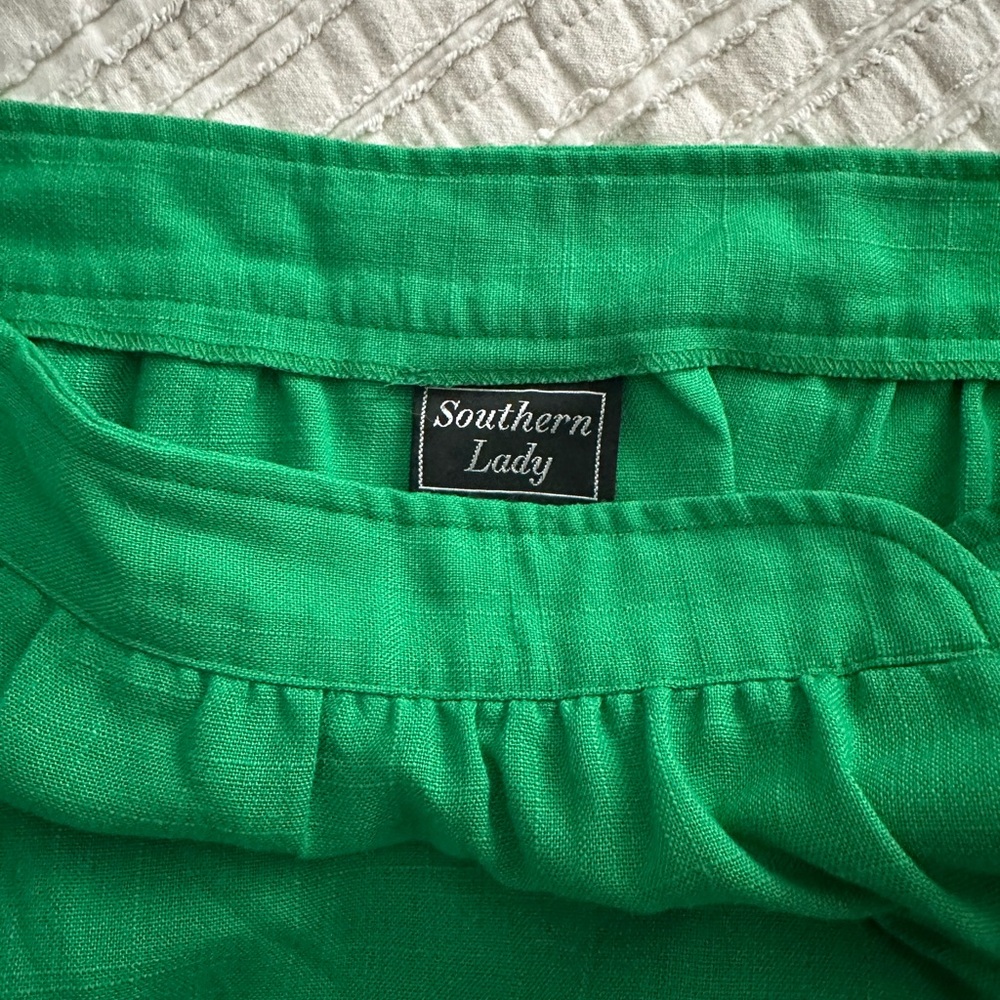 Vintage Green Midi Wrap Skirt - Picture 3 of 6